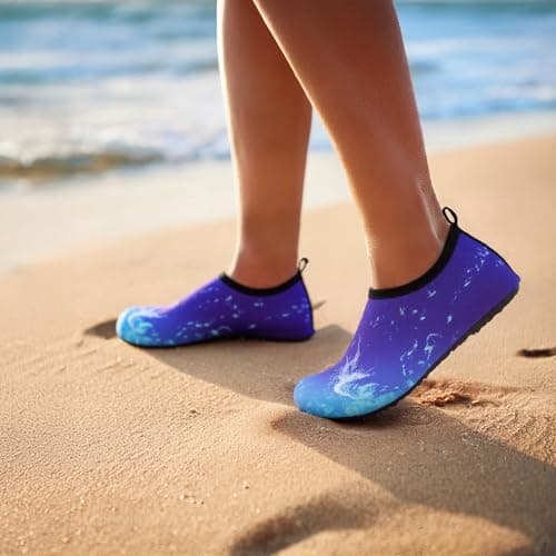 Metog Unisex Water Shoes Quick-Drying Beach Aqua Shoes for Women Men Blue Whale 7.5-8.5 W/ 6.5-7.5 M US - Thumbnail 2