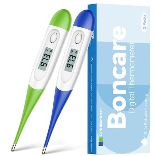 Thermometer for Baby, 2 Packs, Rectal Digital Thermometer with 10 Seconds Fast Reading (Dark Blue+Green) - Image 1