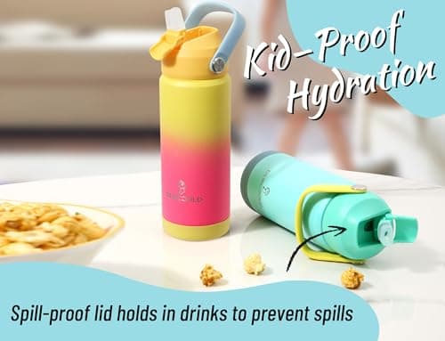 DLOCCOLD Insulated Water Bottle with Leak Proof Straw Lid - Thumbnail 4