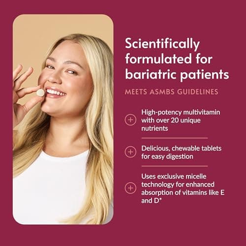 Bariatric Advantage Chewable Advanced Multi EA Without Iron - High Potency Daily Multivitamin - for Bariatric Surgery Patients Including Gastric Bypass & Sleeve Gastrectomy - Mixed Fruit - 60 Count - Thumbnail 2
