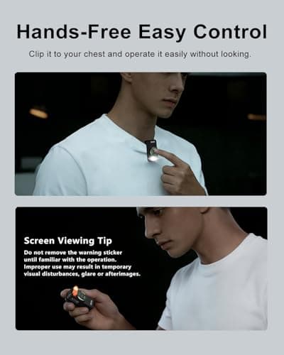 Godyga 2-in-1 Small Flashlight with White & Red Light, Golf Score Counter, 500 Lumens IPX6 Waterproof Rechargeable Magnetic Clip-on Light with Smart Screen for Golf, Camping, Cycling, Emergency - Thumbnail 3