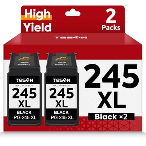 TESEN 245XL Black Ink Cartridge Replacement for Canon PG-245XL PG-245 PG245 245 XL for Cannon PIXMA MG2525 MG3022 MX490 TS202 TS3322 TR4520 TS302 TR4527 Printer Ink Cartridge (2-Pack,Black)