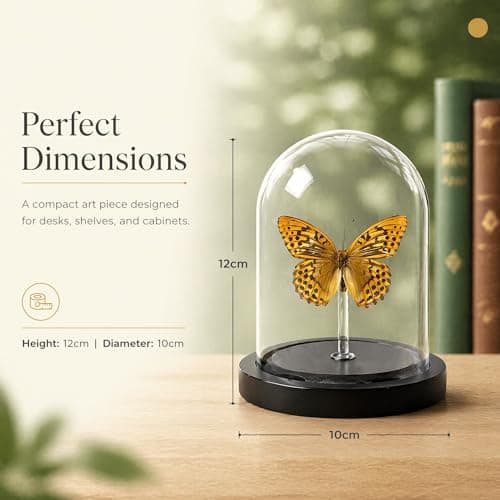 Real Taxidermy Butterfly Specimen Leopard Butterfly Shadow Box, Butterfly Gifts for Women Girls with Glass Cover, Butterfly Decor for Bedroom Office Living Room Desk ﻿ - Thumbnail 2