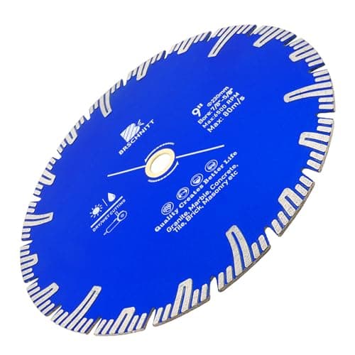 Diamond Turbo Cutting Blade 9",BRSCHNITT Diamond Saw Blade for Granite,Marble,Concrete,Porcelain Tile,Ceramic Tile,Masonry