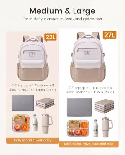 LOVEVOOK Laptop Backpack for Women Teens, 15.6" Computer Bag with 40oz Tumbler Buckle, College School Backpack,14 Pockets - Thumbnail 5