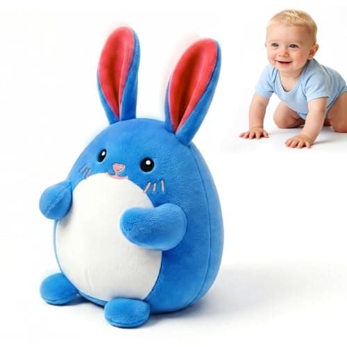 SAIMAND Baby Toys 6-12 Months, Crawling Bunny Baby Toy with 48 Songs & Record Repeat, Interactive Musical Plush Toy for Babies, Rechargeable Dancing Stuffed Animal, Sensory Toy for Toddlers 1-3