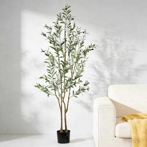 Lynadri 6ft Olive Trees Artificial Indoor 2in1, Fake Large Tall Olive Plant for Living Room Office Corner, Faux Big Decor Tree Plants Realistic Decorative with Pot - Thumbnail 3