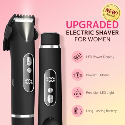 CoolHair Bikini Trimmer for Women, Smooth Electric Razor for Sensitive Skin, IPX7 Waterproof Wet & Dry Cordless Body Shaver for Bikini Area, Pubic Hair, Face, Underarms & Legs (Black - Thumbnail 5