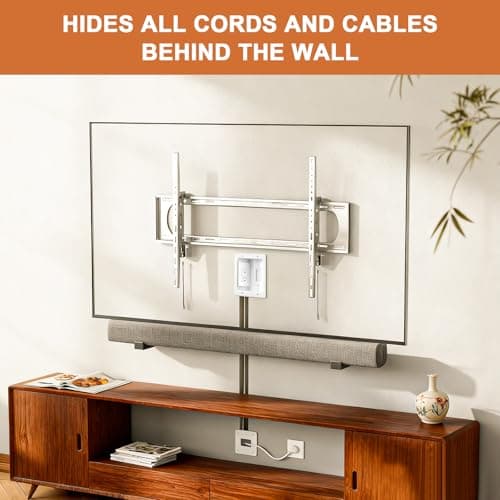 Naerza in Wall Cable Management Kit with Recessed Tv Outlet Box-Two-Hole Socket, 9ft Cord,Tv Cable Hider Wall Kit Hider Box Fits All Plugs, Easy, Safe Cable Management - Thumbnail 3