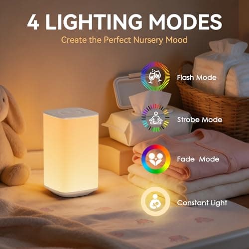 Auxmir Baby Night Light for Nursery, White 4000mAh Rechargeable Night Light with Remote & Touch Control, Dimmable Soft White Light, 256 RGB Colors, Timer for Nursing, Diaper Changes, Kids Bedroom - Thumbnail 5