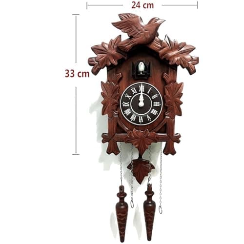 Rylai Vintage Cuckoo Clock Handcrafted Wooden Wall Clock for Home Décor - Thumbnail 2