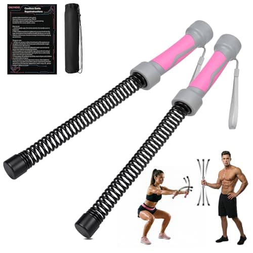 ONLYMENS 3-in-1 Ropeless Battle Ropes for Home Gym, Heavy Weighted Cordless Battle Rope Sticks (2.86lbs Each), Convertible Power Twister & Vibration Bar, Portable Workout Exercise Equipment for Cardio Training - Image 1