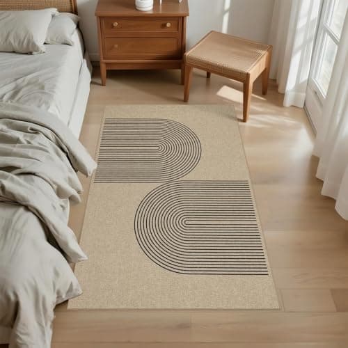 Arvenchy Easy Jute Rug 4x6: Indoor Outdoor Natural Boho Area Rugs for Living Room Patio Washable - Farmhouse Neutral Contemporary Carpet Mat for Entryway Bedroom Kitchen Backyard Sunroom Non Slip - Thumbnail 6