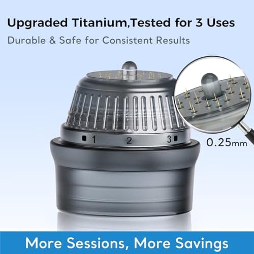 Micro Infusion System for Hair Scalp Care, Titanium Microneedle Derma Stamp with Biotin Peptides Serum, 0.25mm Cosmetic Stamp At-Home Scalp Treatment for Fuller, Thicker-Looking Hair - Thumbnail 2