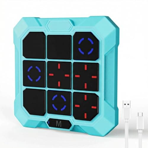VDPDO Tic Tac Toe Game, 6-in-1 Electronic Tic Tac Toe with Mute & Rechargeable - Handheld Travel Board Game for Kids Ages 4+, Adults, Family - Educational Learning Toy for Boys Girls，Blue - Image 1