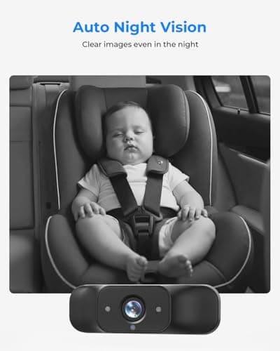Babyvue BV7 7.2" Baby Car Camera with Carplay Split Screen and Recording, 1080P IR Night Vision Car Baby Monitor, Foldable Stand, Sleep Mode, Easy Install & Quick Pairing for Safer Driving - Thumbnail 4