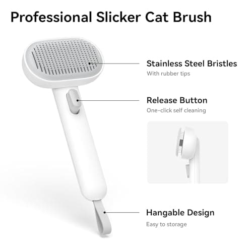 Aumuca Cat Brush for Shedding, Cat Brushes for Indoor Cats, Cat Brush for Long or Short Haired Cats, Cat Grooming Brush Cat Comb for Kitten Rabbit Massage Removes Loose Fur - Thumbnail 2