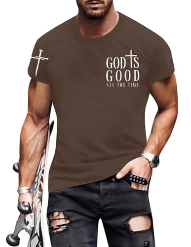 PNORATM Christian Shirts for Men:God is Good All the Time Tshirts God Religious Jesus Shirts Christian Gifts Bible Tees - Image 1