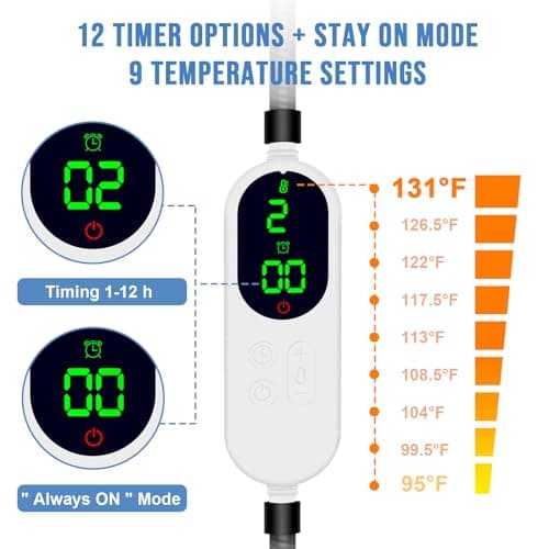 Pet Heating Pad for Dogs, Indoor Electric Heating Pad for Dogs Cat with 9 Adjustable Temperature and Timer, Heated Dog Blanket Bed with Chew Resistant Cord (28×18 inch) - Thumbnail 3