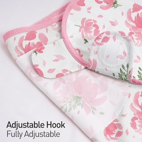 GLLQUEN BABY Baby Swaddle Sleep Sacks with Zipper - 3-Pack Newborn Swaddling Sack, Baby Swaddles Sleep Sack 0-3 Months,Pink Floral or Leaves, Swaddling Blankets 3 Pack Wrap Set, Easy Change Swaddle - Thumbnail 5