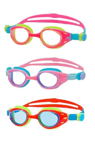 YUENREE 3 Pack Kids Swim Goggles for Boys Girls Ages 6-12 | No Leak Anti-Fog UV Protection | Easy Adjust Non-Slip Strap | with 3 Hard Travel Cases - Image 1