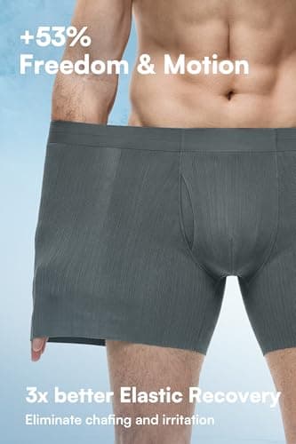 GOOTUCH Men's Breathable Cool Underwear, Moisture Wicking Odor Control Boxer Briefs, Seamless Thin Waistband & Quick Dry (2 Black, 2 Dark Grey,XX-Large) - Thumbnail 5