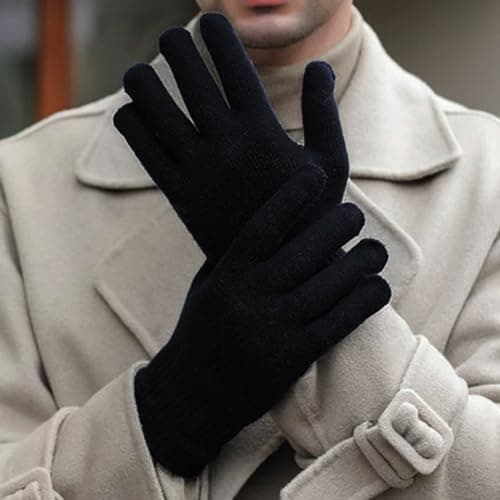 SILEDGN 6 Pairs Winter Gloves for Women Men's Warm Knit Gloves for Clod Weather Thermal Stretchy Thin Magic Glove for Driving Running Hiking, Black - Thumbnail 4