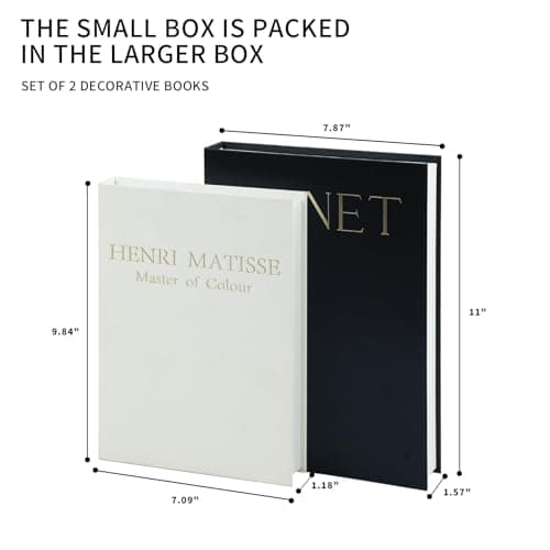 2 Pack Decorative Books Storage Boxes,Vintage Faux Books for Coffee Table,Bookshelf & Home Decor,Aesthetic Mini Book Set for Shelf Display & Keepsake Storage,Blue - Thumbnail 6