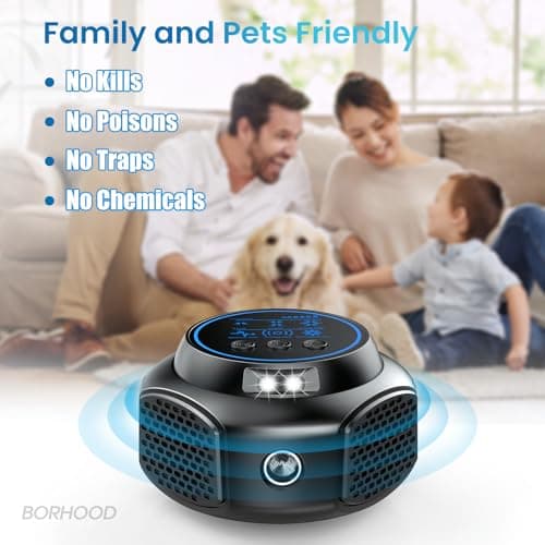 Ultrasonic Pest Repellent Plug-in, Electronic Mouse Traps & Insect Repellent, Pest Control for Rodent, Roach, Ant, Squirrel, Spider, Bugs, Mouse, Rat, Bat for Home, Office, Warehouse Black 1 Pack - Thumbnail 6