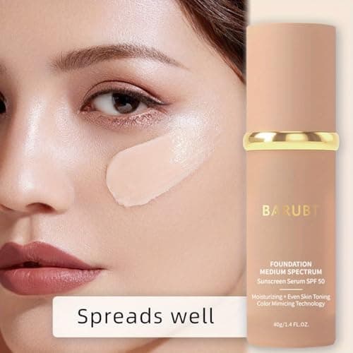 BARUBT 4 in 1 Color Changing Foundation with SPF 50 - Moisturizing Medium-Full Coverage Concealer, Medium Spectrum Foundation Cream, Long-Lasting Lightweight Makeup Liquid, Natural Look Cosmetics - Thumbnail 6