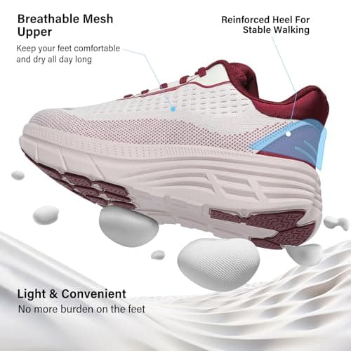 Wirpex Women's Wide Toe Box Walking Shoes–Non Slip Comfortable Cushioned Fashion Sneakers for Bunions Lightweight Zero Drop Tennis Running Shoe with Roomy Fit Beige Size 10.5 - Thumbnail 5