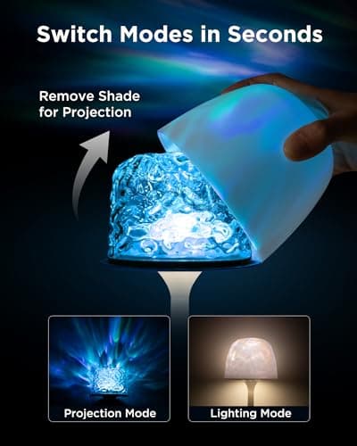 Beslike Waterproof Shower Lamp, Rechargeable Cordless Bathroom Light with Ocean Wave Projector, 16-Color Changing LED Mood Light with Touch & Remote Control for Bathtub, Spa and Bathroom Decor - Thumbnail 3