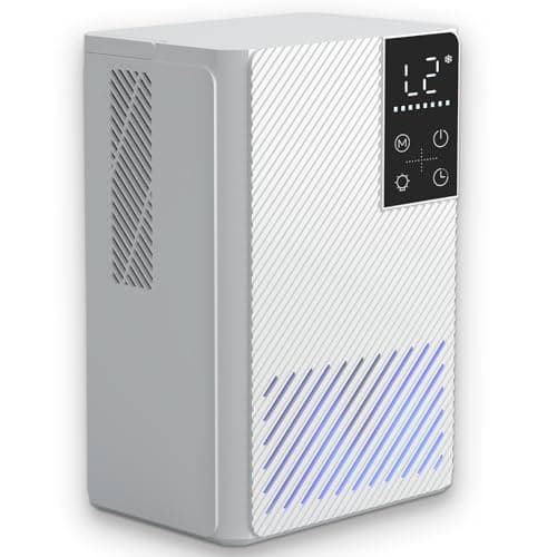 Dehumidifier 58W Compact Quiet Effective Double Cores for Home. 68OZ Water Tank, Sleep Mode, Auto Shut-Off, Delay-Off Timer, Night Light, for Bathroom Bedroom RV Camper Closet or any Small Space