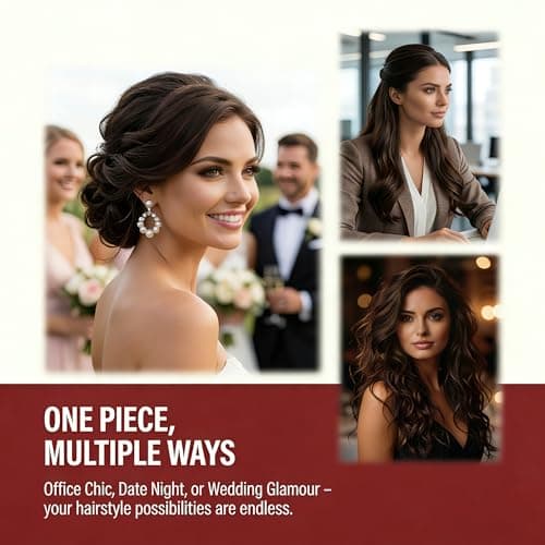 5 Clip in Hair Extensions Synthetic Thick Curly Wavy Hairpieces for Women 18 Inch Natural Looking 3/4 Full Head Clip on Hair Extensions Dark Brown - Thumbnail 4