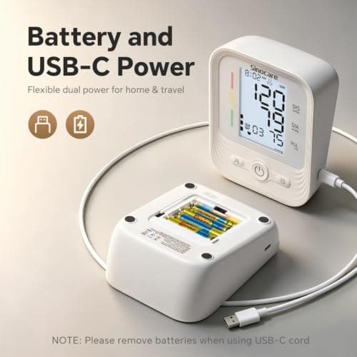 Sinocare Upper Arm Blood Pressure Monitor for Home Use with Adjustable Cuff - Thumbnail 6