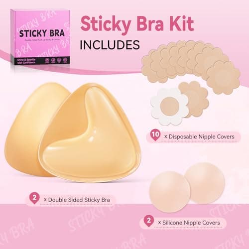 Mearter Ultra Push up Sticky Bra Pads Inserts | Double Sided Adhesive Bra Inserts | Stick on Bra for Sports Bra Swimsuit (Extra-Large, Beige) - Thumbnail 6