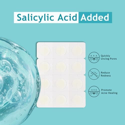 Dazzlook Ultra Pimple Patches, Zits and Blemishes Patch with Salicylic Acid (96 Counts), Invisible Hydrocolloid Pimple Stickers Large Bulk for Face and Skin - Thumbnail 2