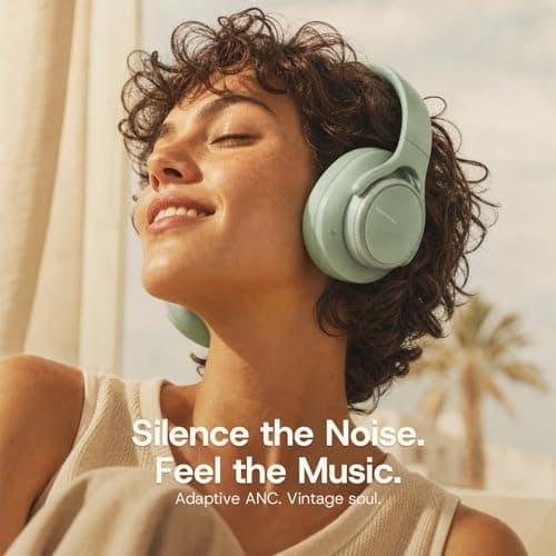 Xmenha ANC Wireless Bluetooth Hybrid Active Noise Cancelling Headphones Over the Ear Earphones Sound Cancelling Headphone Headset with Noise Cancellation for Airplane Travel Gym Game Adults - Thumbnail 6