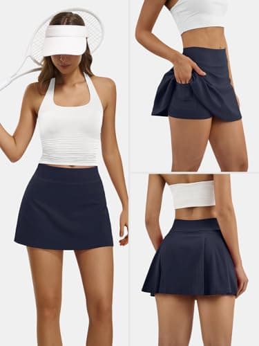 AFFOLE Navy Bue Skirt Women Tennis Golf Skorts Athletic High Waisted with Pockets Inner Shorts Pleated Pickleball 2026 - Thumbnail 4