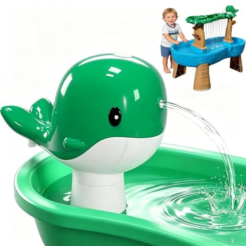 Junyobee Water Table Pump - Whale Rechargeable Water Pump for Water Table Accessories - Battery Powered Water Pump Continuous Flow 3 Hours Non-Stop Fun - Summer Outdoor Water Toys (Green) - Image 1