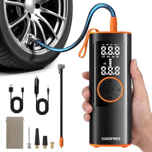 CUIOFREE Portable Tire Inflator for Car, Cordless Tire Inflator Portable Air Compressor with Digital Pressure Gauge,150PSI Dual Power, Portable Air Pump for Car Tires, Motorcycle, Bicycle, Bike, Ball - Image 1