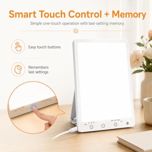Beamhaus Light Therapy Lamp,10000 Lux Light Therapy Lamp -Full Spectrum Llight Therapy,3 Color Touch&Wall Mountable Daylight Therapy Lamp,Sunlight Lamp with Memory Function for Home & Office - Thumbnail 5