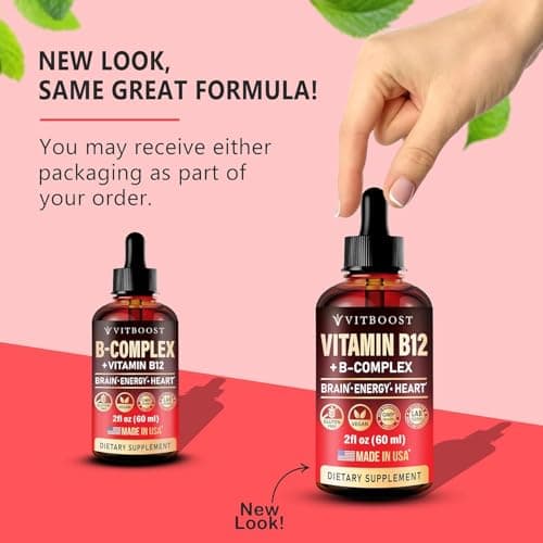 2 Pack Vitamin B Complex 20000 mcg - Vitamin B12 Sublingual Methylcobalamin Extra Strength Raspberry Liquid Drops for Women and Men - USA Made, B1, B2, B3, B5,B6, Biotin, Folic Acid | 4fl oz (120ml) - Thumbnail 2