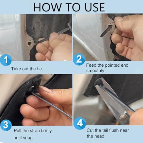 100PCS Upgraded Universal Cable Tie Buckle Dual-Side Insert Self-Locking Nylon Cable Zip Ties with Pin & Button Plastic Heavy-Duty Zip Tie UV Resistant Automotive Zipper Clips for Cars Daily Fixing - Thumbnail 2