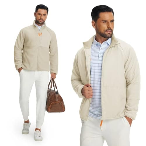 M MAELREG Mens Fleece Jacket Lightweight Soft Shell Warm Golf Jackets Winter Outdoor Tactical Hiking Casual Coat - Thumbnail 4