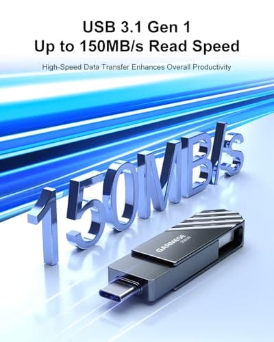 GARMESE 256GB USB C Flash Drive, Read Speed Up to 150MB/s USB 3.1 Gen 1 High-Speed Thumb Drive, Plug and Play Dual Port Memory Stick Compatible with Smart Phone/PC/Laptop/Tablet - Thumbnail 2