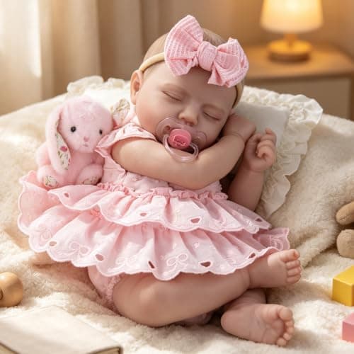 Milidool Reborn Baby Dolls Girl 20'' Realistic Sleeping Newborn - Lifelike Poseable Vinyl Baby Doll- Soft Weighted Body for Cuddling, Suit for Collectors & Kids 3+ - Thumbnail 3