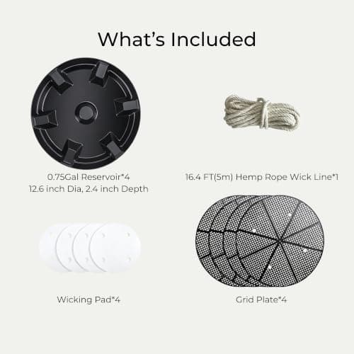 4Pcs Self-Watering Fabric Pot Base for 5 Gallon Grow Bag, 12.6" Self-Watering Pot Base Plant Saucer with Natural Hemp Rope, Auto-Irrigation System for Indoor Outdoor Greenhouses Grow Tents Gardens - Thumbnail 5