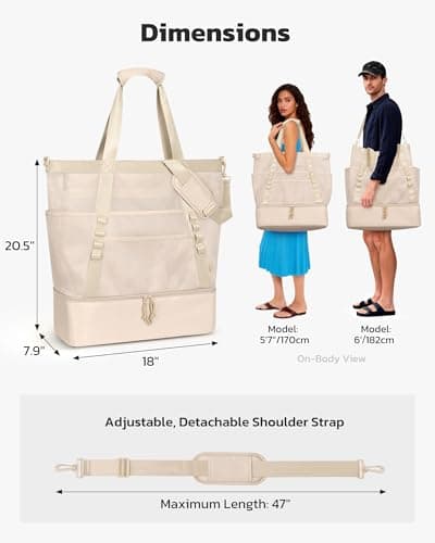 Large Beach Bag with Cooler Mesh Beach Tote for Women Insulated Pool Bag - Thumbnail 2