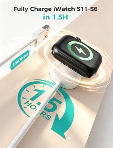 𝟐𝟎𝟐𝟔 𝐔𝐩𝐠𝐫𝐚𝐝𝐞𝐝 for Apple Watch Charger USB Magnetic Fast Charging Cable Portable Wireless Charging Accessories Compatible with iWatch Series 11/10/9/8/7/6/5/4/3/2 Ultra 3/2/SE-3.3FT - Thumbnail 4